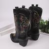 Large Size Boots Women's Autumn and Winter New Embroidered Western Cowboy Style Fashion High Boots Women