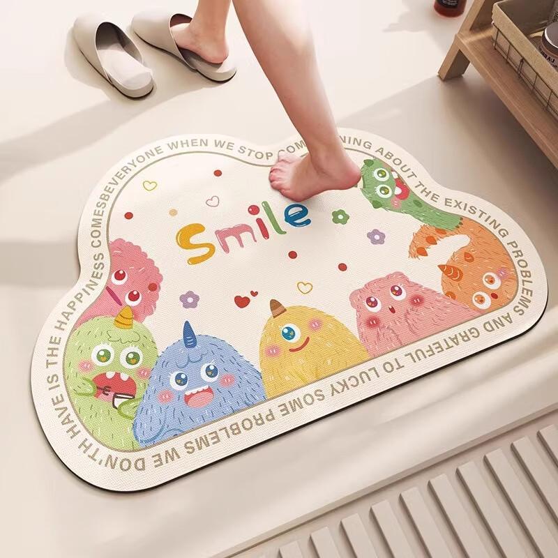 Yinshang Diatomaceous Earth Bathroom Floor Mat Non-Slip Toilet Rug Washroom Door Mat Customizable