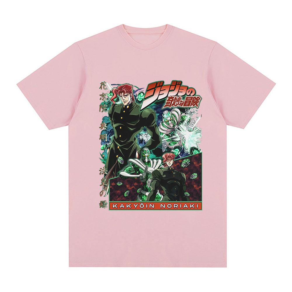 Аниме JoJo's Bizarre Adventure Какеин Нориаки Футболки Унисекс Женские Повседневные Харадзюку Хлопок Короткий Рукав Оверсайз Топ Уличная Одежда