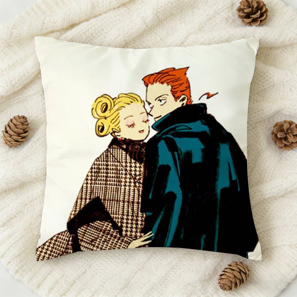 Emma X Aleksander Veil Manga Double-Sided Printed Square Decorative Cushion Cover For Sofa Living Room Home Decor