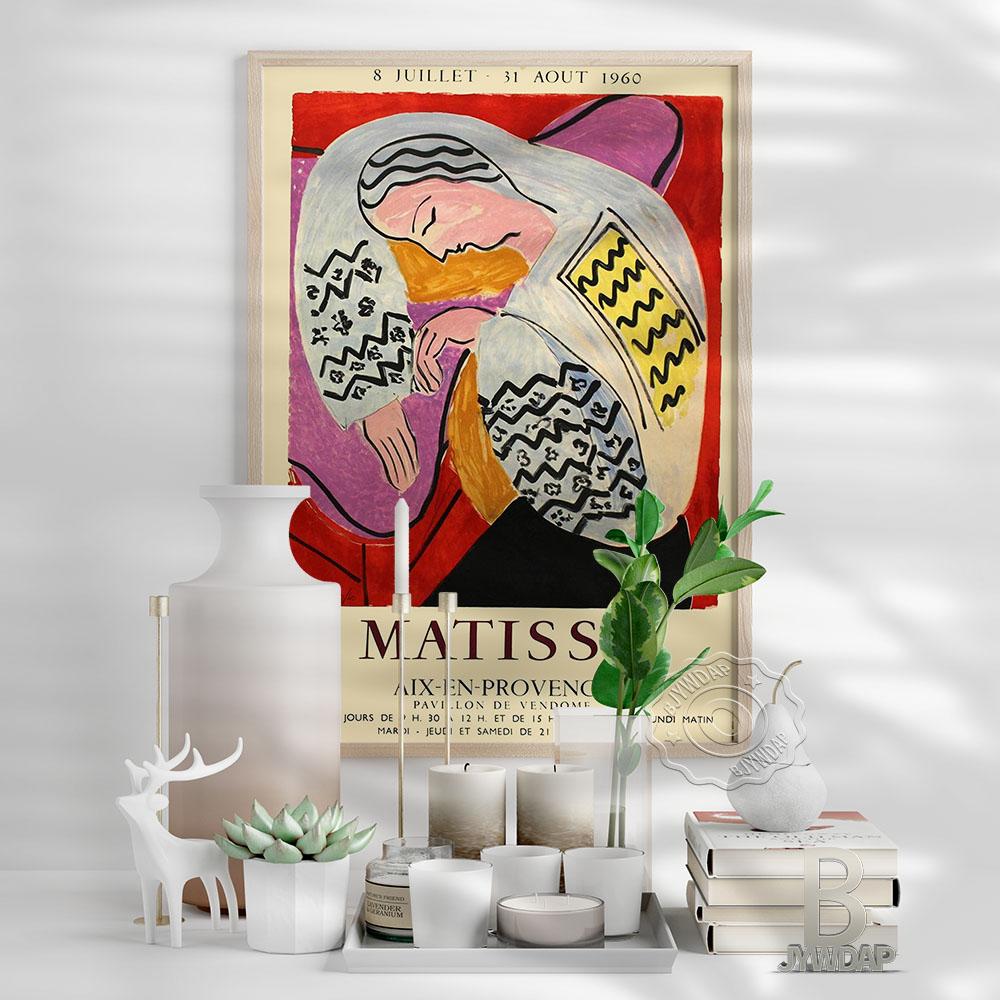 Henri Matisse Aix-En-Provence Poster, Matisse A Person Hands Propped Up On A Table Sleeps Art Prints, French Vintage Home Decor No Frame