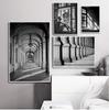 Nordic Black And White Building Canvas Painting Girl Wall Art S Prints Wall Pictures For Living Room Scandinavian No Frame