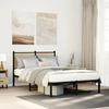VidaXL Metal Bed Frames with Sonoma Oak Headboard 120x200 Cm, Double Bed, Bedroom Furniture, Bed 4007714