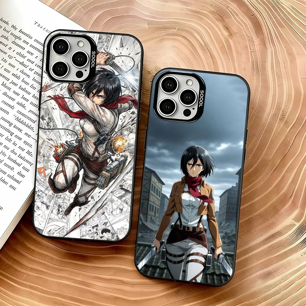 Чехол для телефона Микаса Аккерман Для iPhone 17,16,15,14,13,12,11 Plus,Pro Max,XS,Красочный Серебряный Чехол для телефона Funda Cover