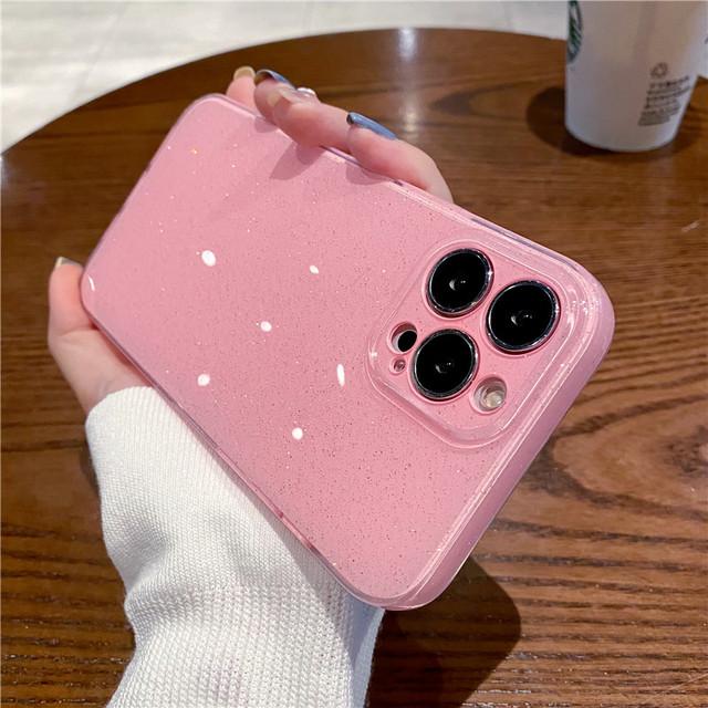 Сияющий блестящий противоударный чехол для телефона Iphone 14 13 11 12 Pro Max Xr Xs Max 13pro, мягкий силиконовый бампер, защитный чехол для линз