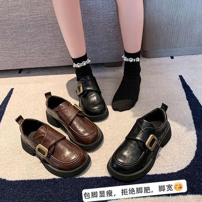 Женские туфли Мэри Джейн на платформе, новая летняя модель, женские черные туфли-лодочки, маленькие кожаные туфли в британском стиле