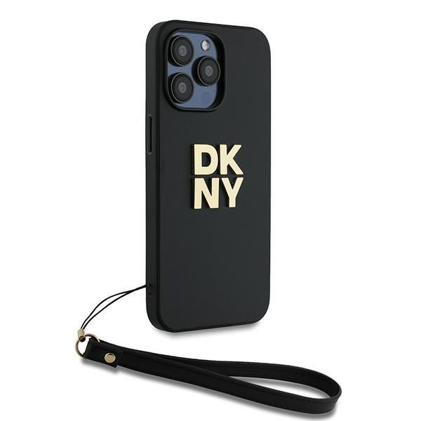 Etui do iPhone 15 Pro Max DKNY Wrist Strap Logo Czarne