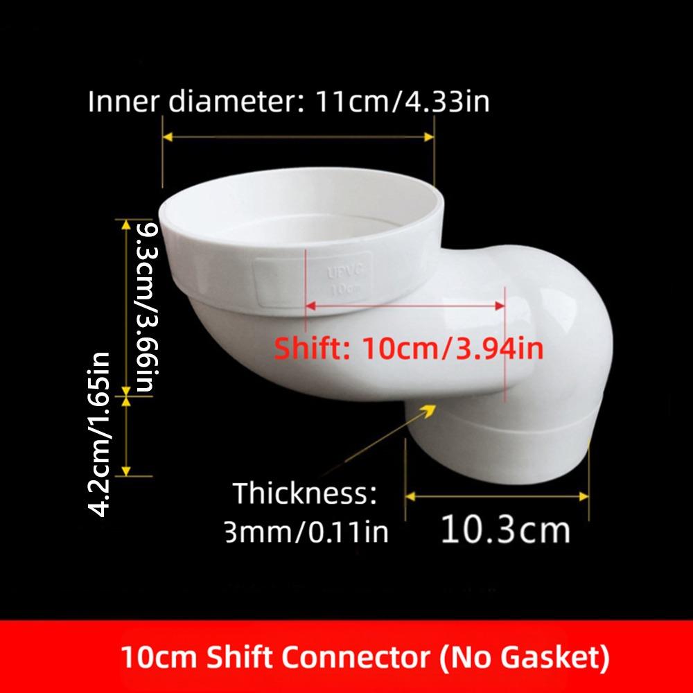 PVC Plastic Toilet Shifter Pipe 110mm Offset Flange Adapter  Toilet Installation