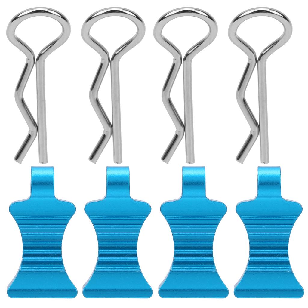 4pcs Aluminium Alloy RType Car Body Clips Pin with Fixing Bracket for 1Celsius10 RC Car(Blue )