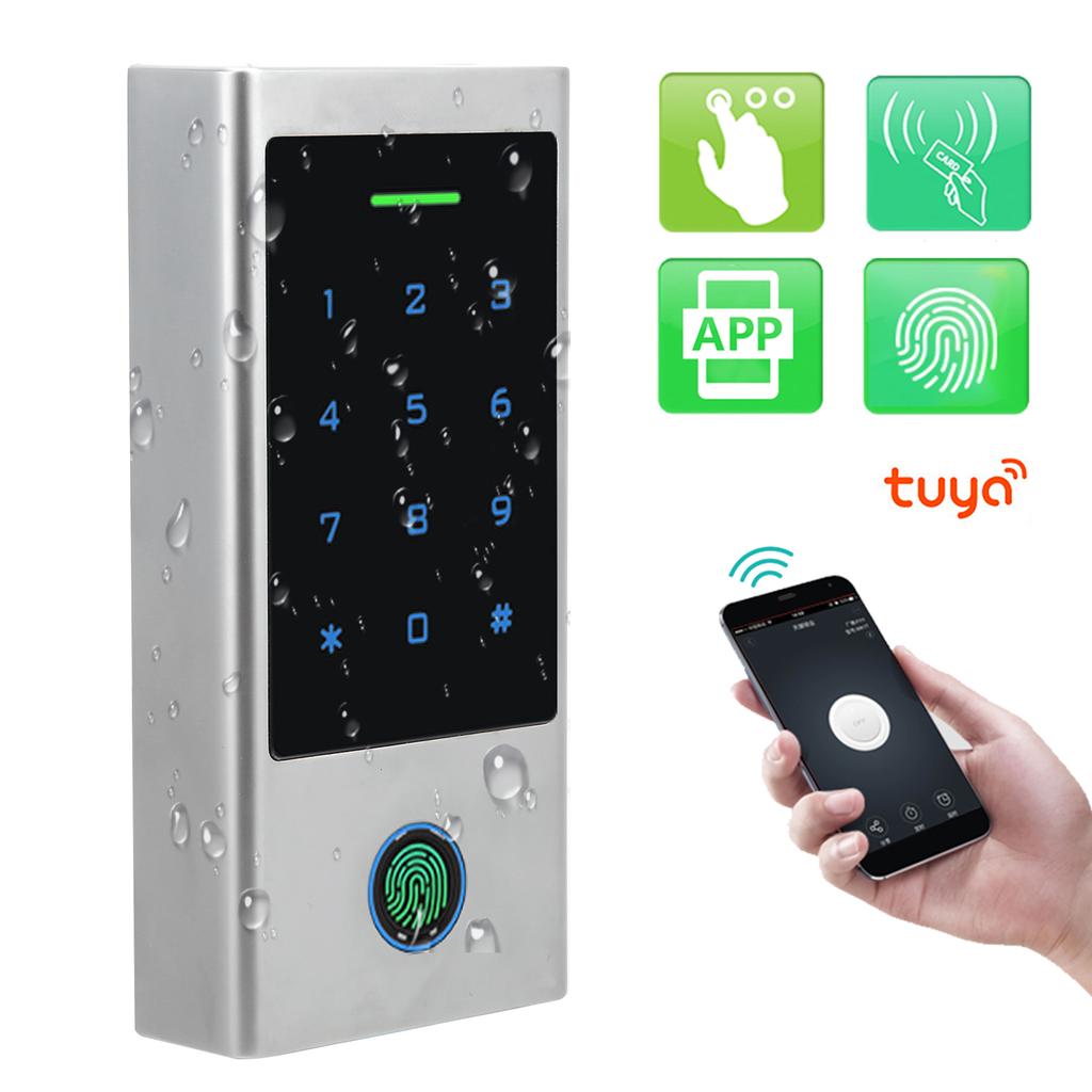 125KHz RFID Access Control Machine WG26?44 Backlit Keyboard ID Card Fingerprint Password for TUYA