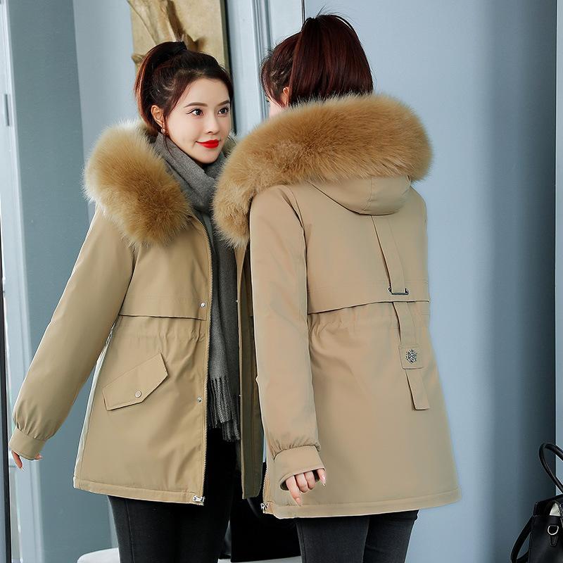 Padded-on women's medium and long models, new models, winter velvet pie, overcome padded jacket, loose down padded jacket.