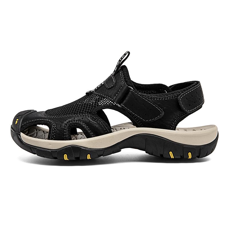 38-48 Летние мужские кожаные сандалии большого размера Мужские модные повседневные нескользящие пляжные сандалии для отдыха на открытом воздухе