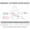 Перчатки унисекс BASSDASH Fishing UPF, 3/4 пальца, 50+, Нескользящие,