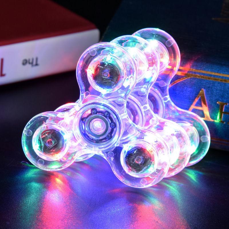 Светящийся кристальный гироскоп светодиодная подсветка Fidget Spinner ручной гироскоп светящийся EDC игрушка для снятия стресса для детей