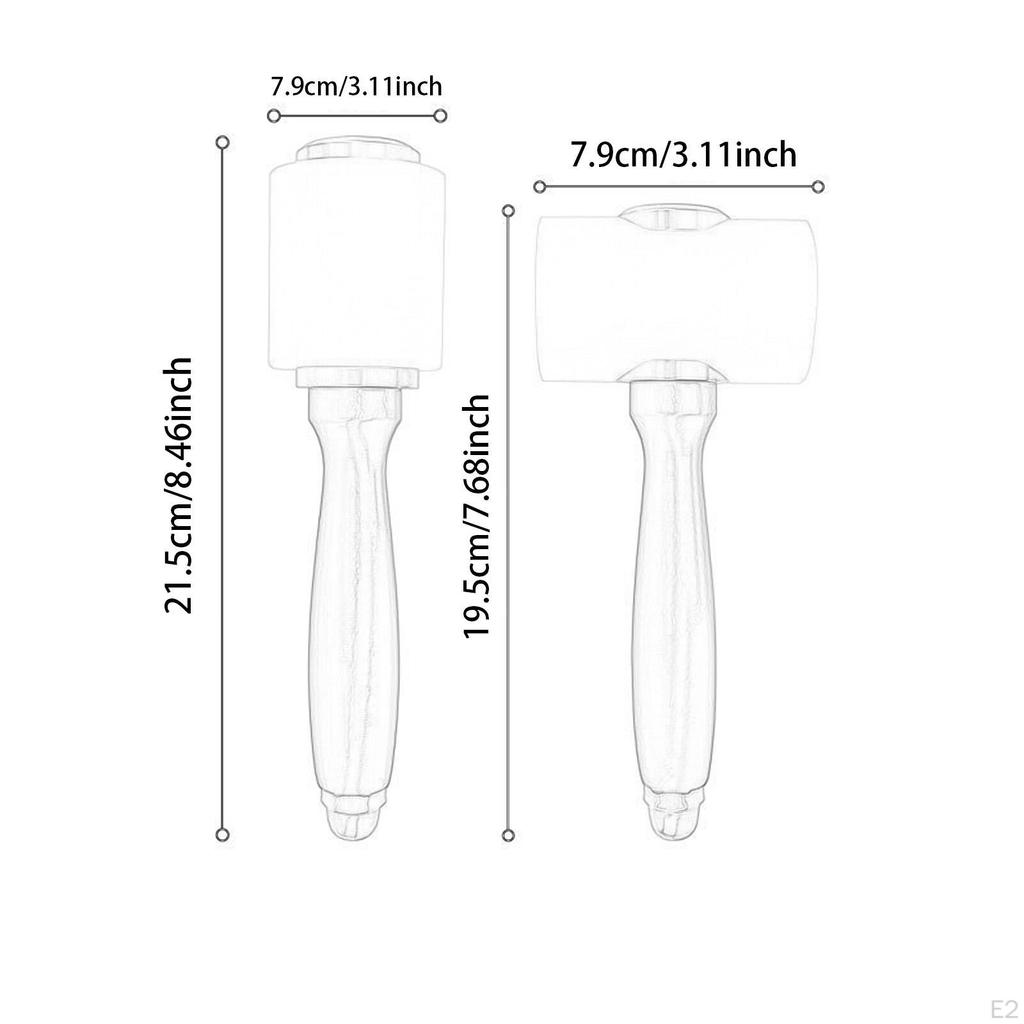 2 шт. молоток для резьбы по коже с Т-образной головкой, нейлоновый практичный ручной инструмент для кожевенного ремесла