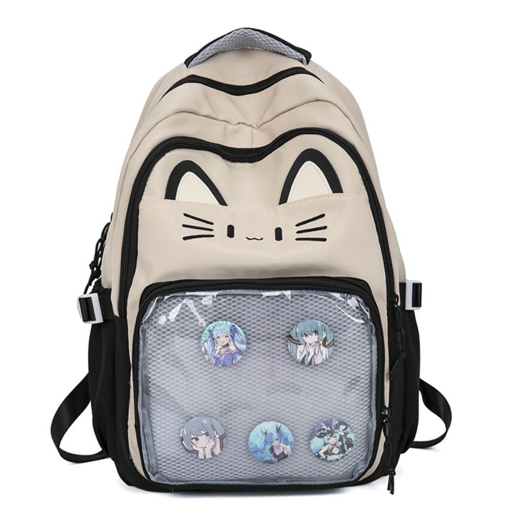 Large Capacity Cartoon Ita Bag Embroidery Student School Bag Transparent Pocket Itabag  Woman