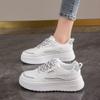 Кроссовки для бега на платформе, женские теннисные туфли, женские прогулочные кроссовки на массивной подошве, белые повседневные туфли без застежек из вулканизированной стали