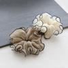 JewelVOX Scrunchie Hair Accessory for Organza and Chiffon with Design Women, Piping, Two-Tone (Ivory)