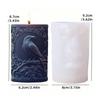 Raven Design Crow Silicone Mold Bird Branch Relief Resin Mould Candle Silicone Mold  Plaster Crafts