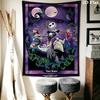 Name Custom Jack & Sally Wall Tapestry Aesthetic Wall Hanging Printed Fabric Blanket Decorative Tapestries for Bedroom Living Room Home Decor