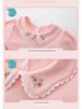 Autumn 2025 Toddler Girl Solid Color Embroidered Long Sleeve Korean Top
