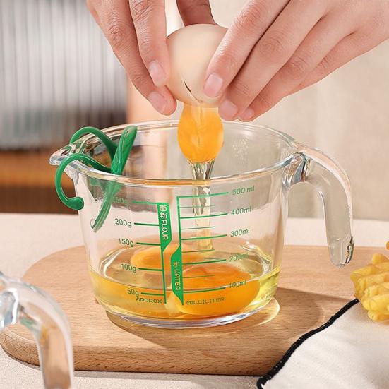 Стеклянный мерный стакан 500/1000 мл, термостойкий мерный кувшин с носиком и маркировкой, кухонные измерительные инструменты