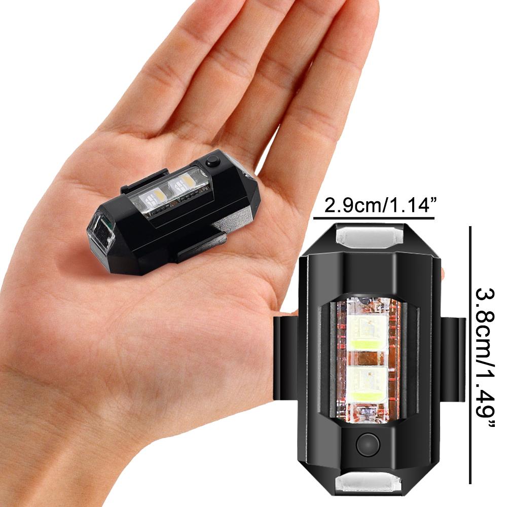 Универсальные светодиодные сигнальные огни для мотоциклов, 7 цветов, мини-USB, стробоскоп для дрона, велосипед, самолет, ночной мигающий указатель поворота