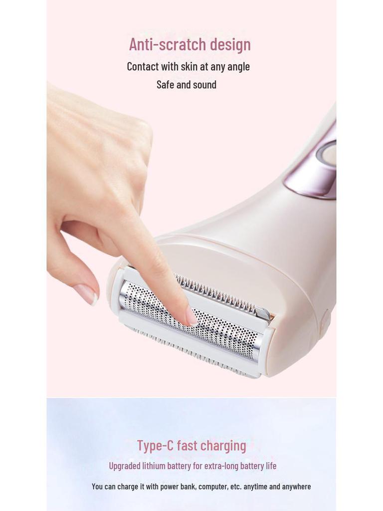 Женская портативная электробритва для влажного/сухого бритья — идеально подходит для удаления волос в области подмышек и груди