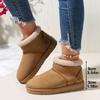 Thick Plush Platform Snow Boots Women Winter Fashion Round Toe Suede Slip-On Casual Comfortable Women's Ankle Boots