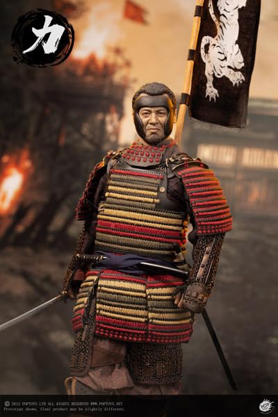 POPTOYS 1/6 Scale Figure: Ashigaru Trio, Part 1: Rikiashigaru EX044 Ashigaru, Iron Rust Saika Hachikabuto, Samurai