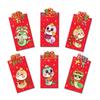 6pcs/set Chinese Style Red Envelope Snake Pattern Lucky Money Packets Money Pouches  New Year Gift