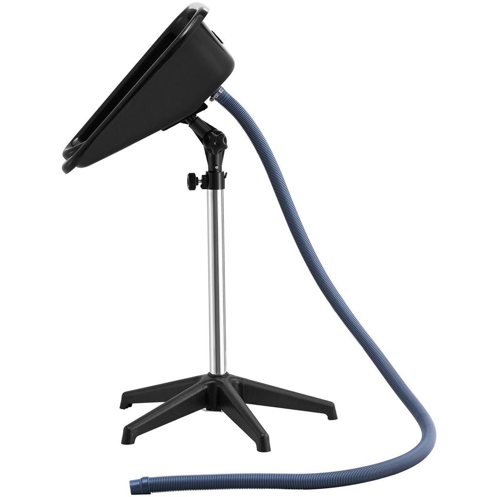 Portable Shampoo Bowl, Shampoo Sink with Adjustable Height & Angle, Salon Hair Wash Sink with Drain Hose and Star-Shaped Support Base for Barbershop