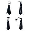 Uniform Black Ties for Senior High School Girl Uniform Pre-tied Preepy Look Adjustable Neck Ties with Crystal