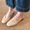 Super Soft Lambskin~ French Bag Head Sandals Women's Summer with Skirt Retro Word with Thick Heel Mary Jane Single Shoes
