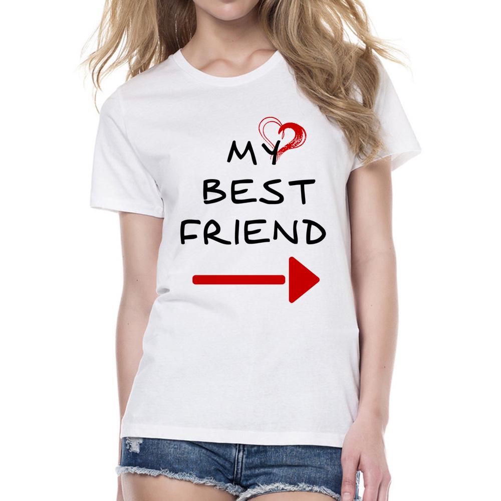 Women Cute Best Friend Matching Letter T Shirt Bff T Shirt Women Lovers Tee Shirt My