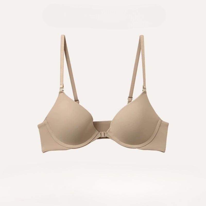 Women's Sexy Thin Front Closure Bra Push Up Slimming Lifting Invisible Seamless Underwire Backless Bra for Small Bust