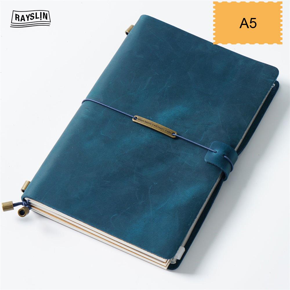 7 Colors 4 Sizes Travel Journal Genuine Leather Cover Handmade Notebook DIY A5 Diary Office School Note Book Free Embossing Name