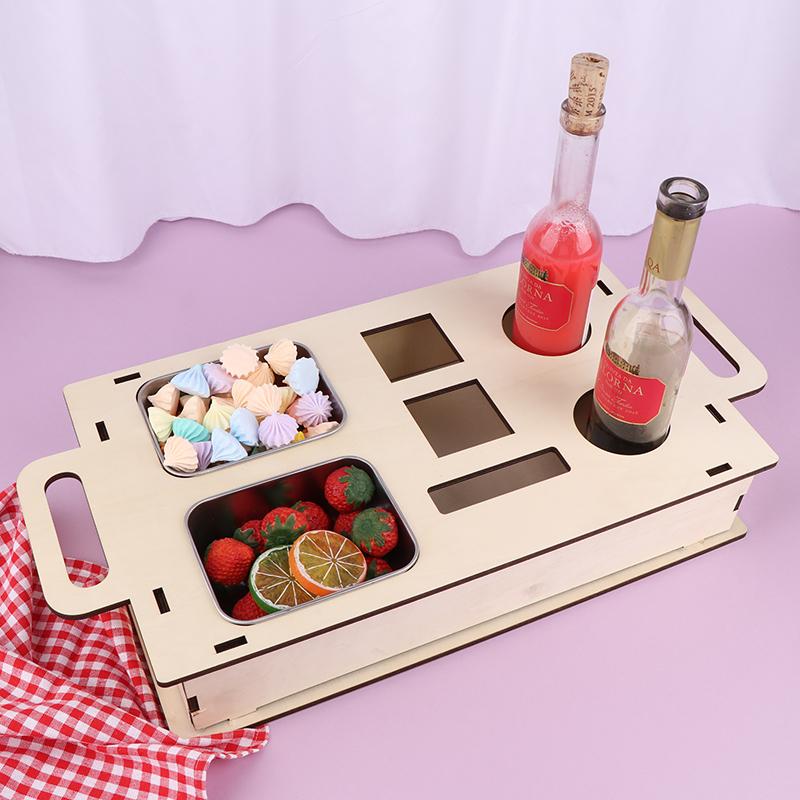 Диван-бар Диван-органайзер на боковые столики Журнальный столик Диван-бар Дерево Как Пивные Подарки Для Мужчин Диван-поднос С Двумя Чашами Для Закусок