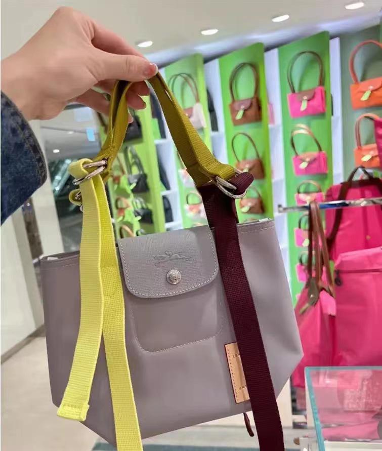 Холщовая сумка кроссбоди Longxiong с цветными блоками и нейлоновой лентой