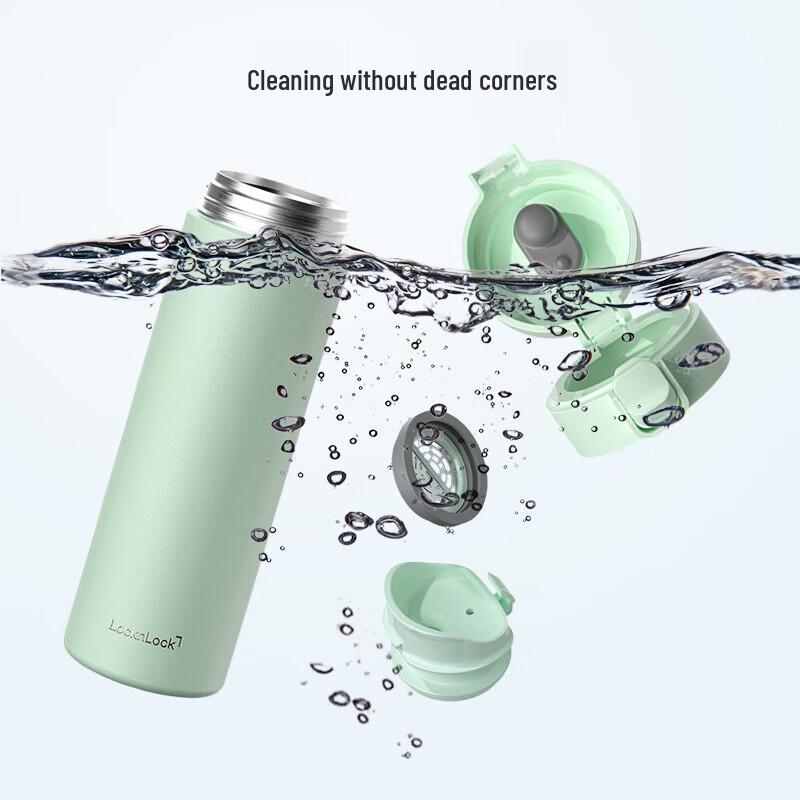 Lock&Lock Simple Pop-Up Stainless Steel Travel Mug