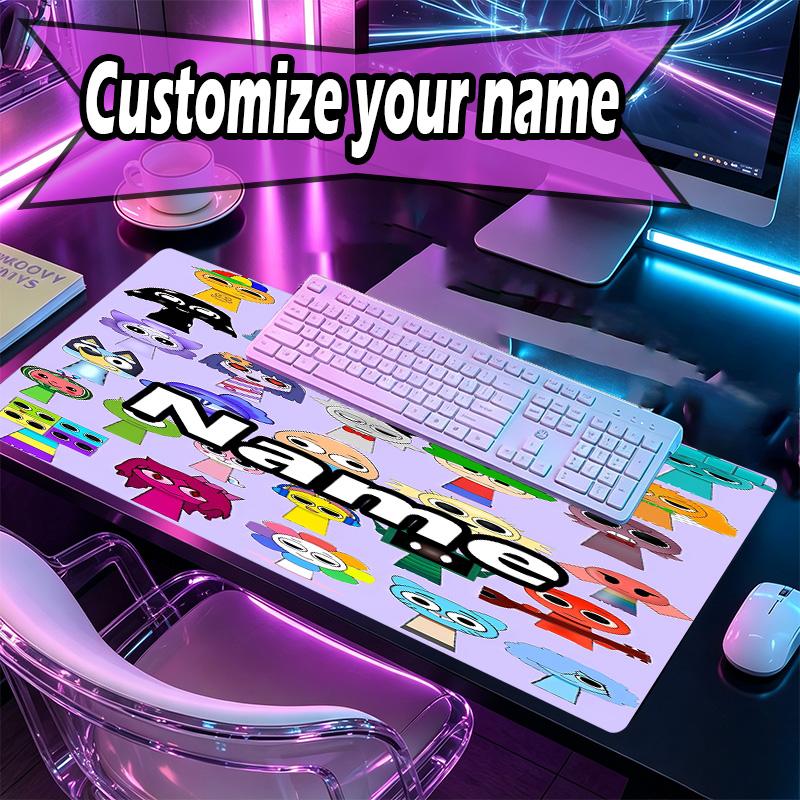Custom Name Personalized Sprunki Game Pattern Mousepad, Laptop PC Desk Mat, Decorative Desk Mat for Home Keyboard Pad Gift