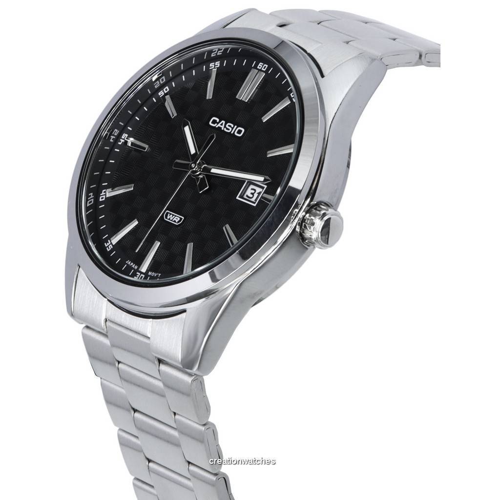 Casio Analog Stainless Steel Black Dial Quartz MTP-VD03D-1A MTPVD03D-1 Мужские часы