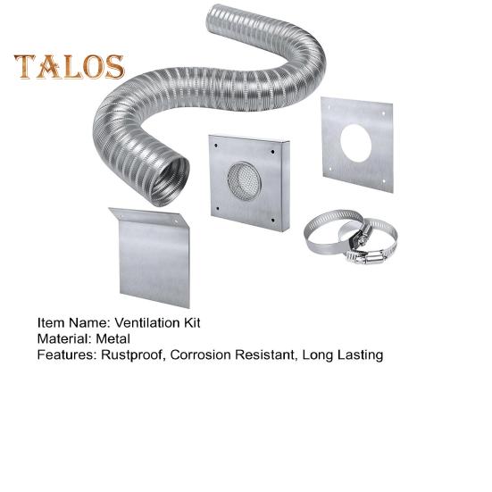 Комплект воздухозаборника для печи на пеллетах, нержавеющий, устойчивый к коррозии, простая установка, алюминиевая гибкая вентиляционная труба, комплект холодного воздуха