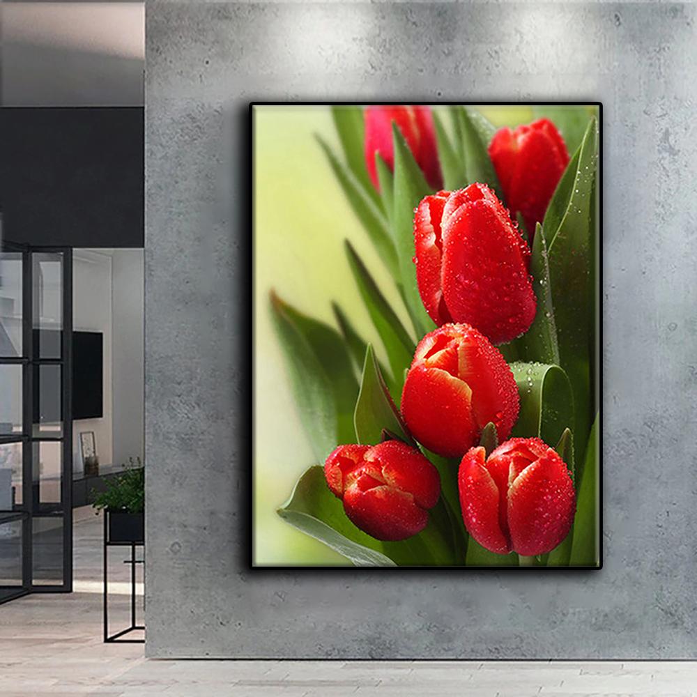 5D DIY Алмазная картина Цветы Вышивка крестиком Алмазная художественная вышивка Мозаика Домашний деко