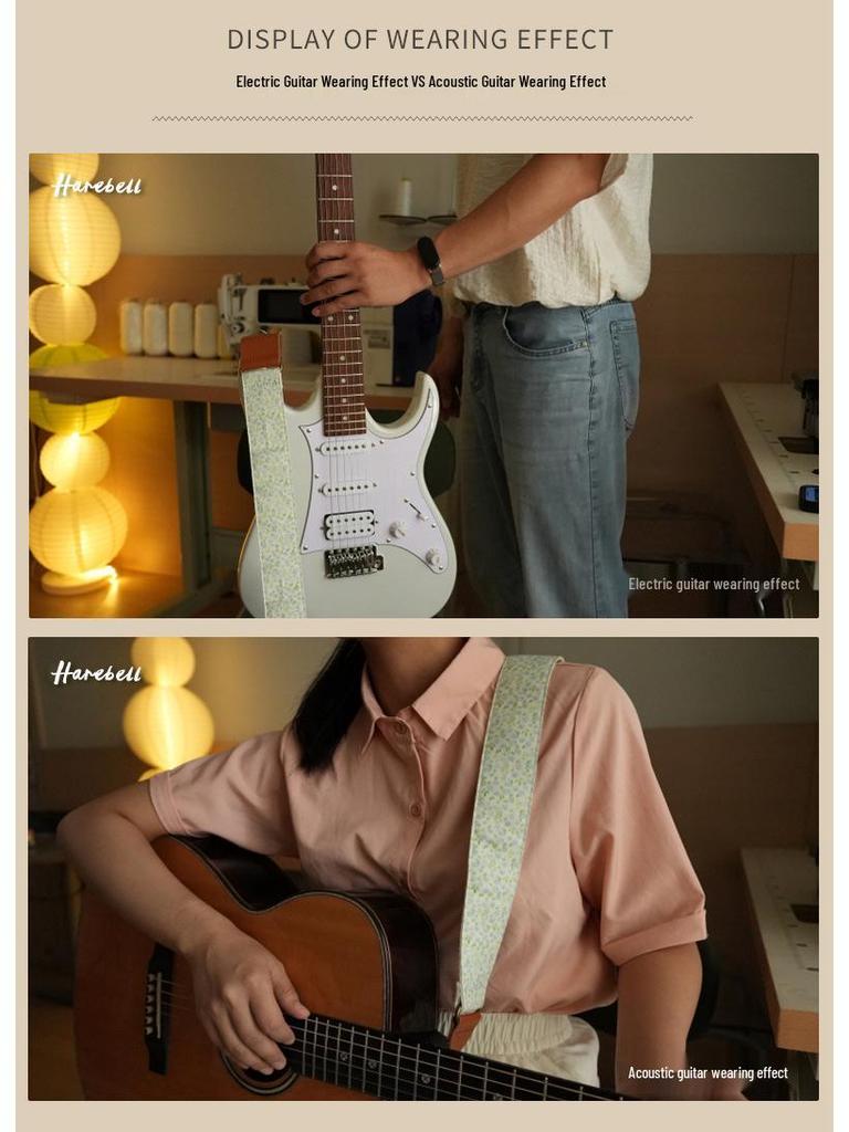 Qiqian Guitar Strap - Fresh, Comfortable, and Colorful: Blue, Red, Yellow (070-072) In Stock