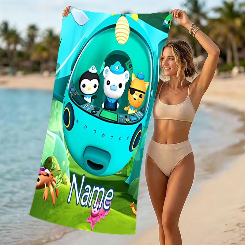 Customizable personalized beach towels Octonauts themed designs.Suitable for the beach, yoga, sports;ideal as beach accessories