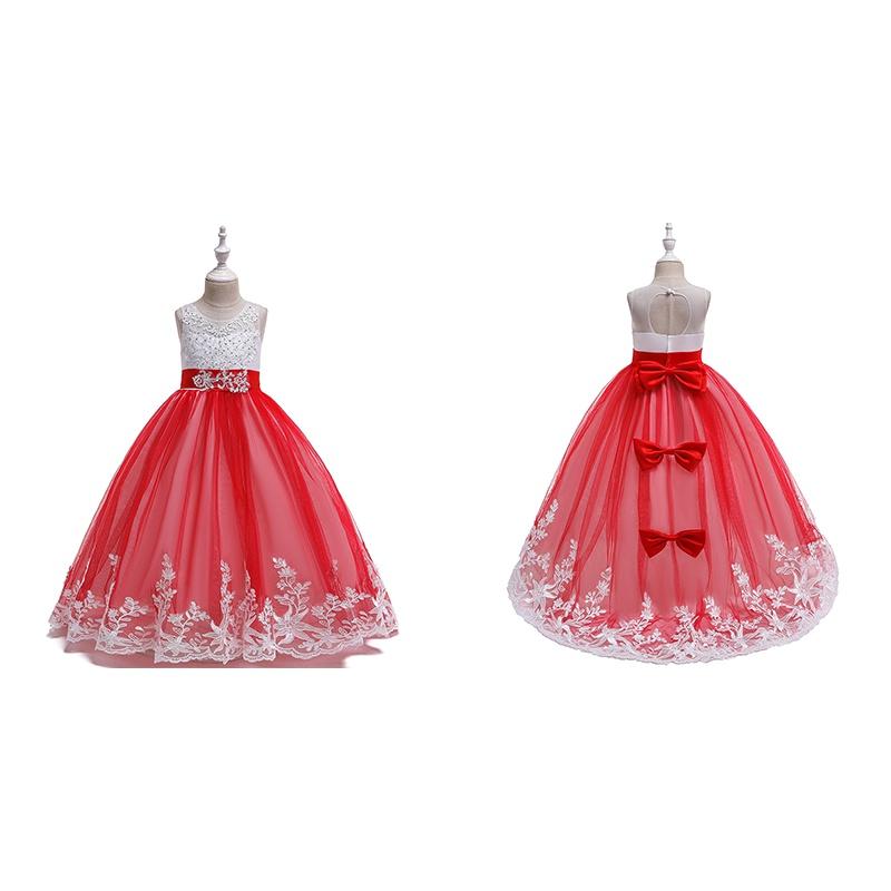 Платье принцессы для девочек, элегантное вечернее платье для свадьбы, дня рождения, выпускного вечера, белое торжественное кружевное платье для первого причастия для девочек