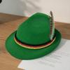 Top Hat Oktoberfest Fedora Retro Bavarian Style Unisex Cap with Feather And Rope Decor Holiday 1920s Themed Parties Cosplay Events Hat