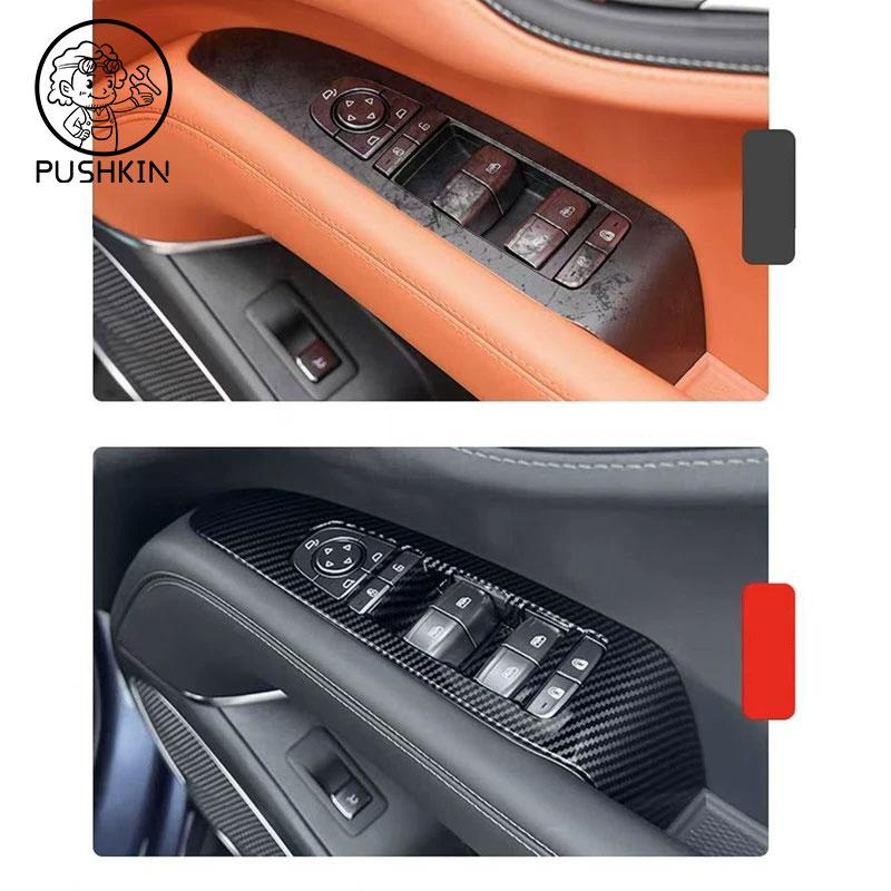 LHD RHD для BYD Sealion 7 Sea Lion 07 EV 2024 2025 ABS Углепластик Переключатель стеклоподъемника Вентиляционное отверстие Дверная ручка Накладка Панель переключения передач Отделка