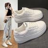 Fashion Leather Thick Sole Increase Board Shoes 2025 Early Spring New Korean Version of All Small White Shoes Women Leisure